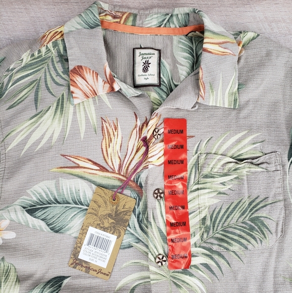 MEN'S HAWAIIAN SHIRT 100% SILK Jamaica Jaxx - Picture 2 of 5